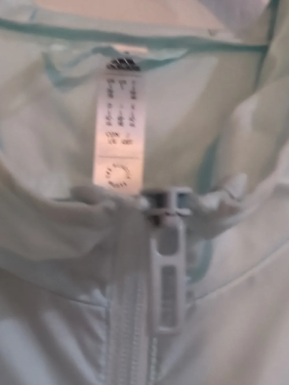 adidas Kids Light Mint Hooded Rain Jacket Size L 16/18